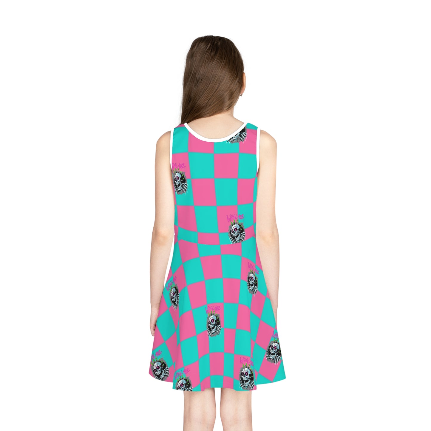 Pink and teal check Blink Girls' Sleeveless Sundress
