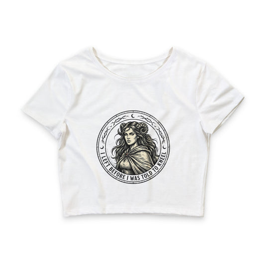 Lilith I left before I was told to kneel Women’s Crop Tee