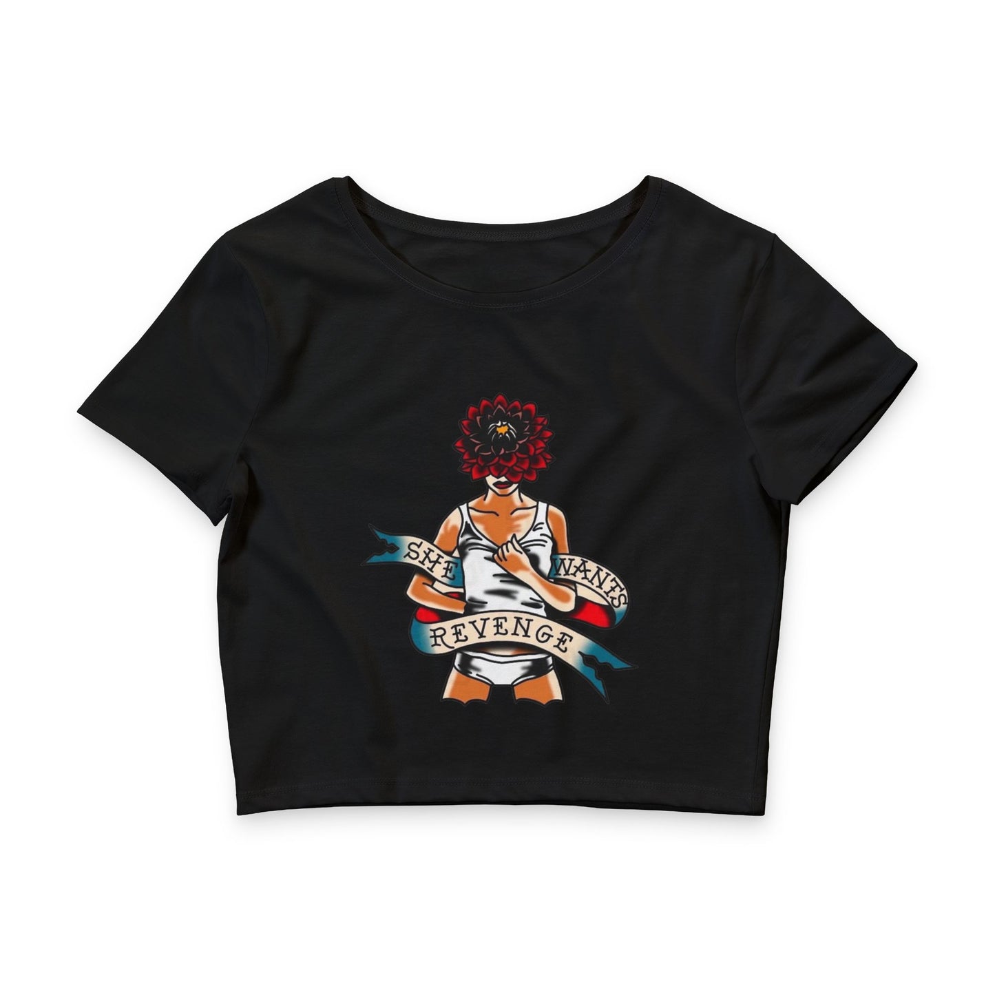 Retro Tattoo She Wants Revenge Women’s  Crop Tee