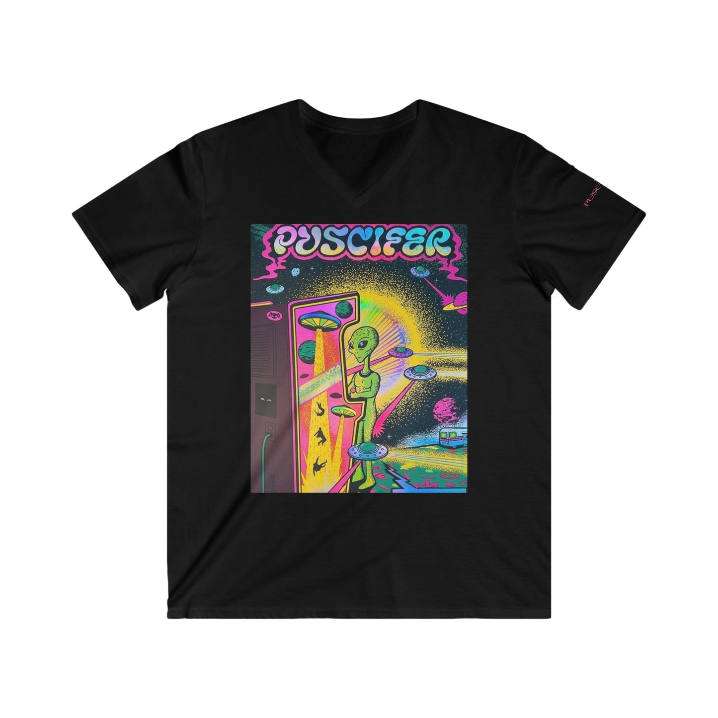 Mens Zombie Fitted V-Neck Short Sleeve Tee