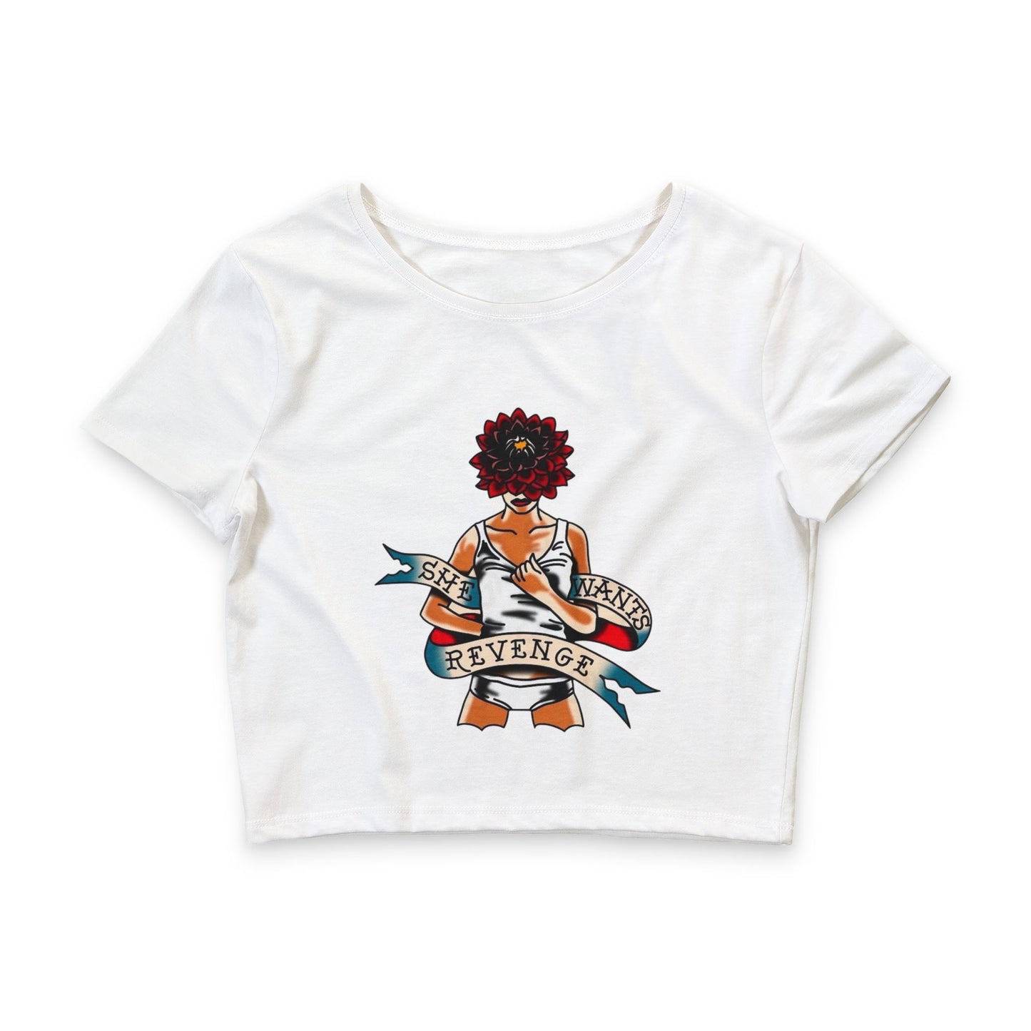 Retro Tattoo She Wants Revenge Women’s  Crop Tee