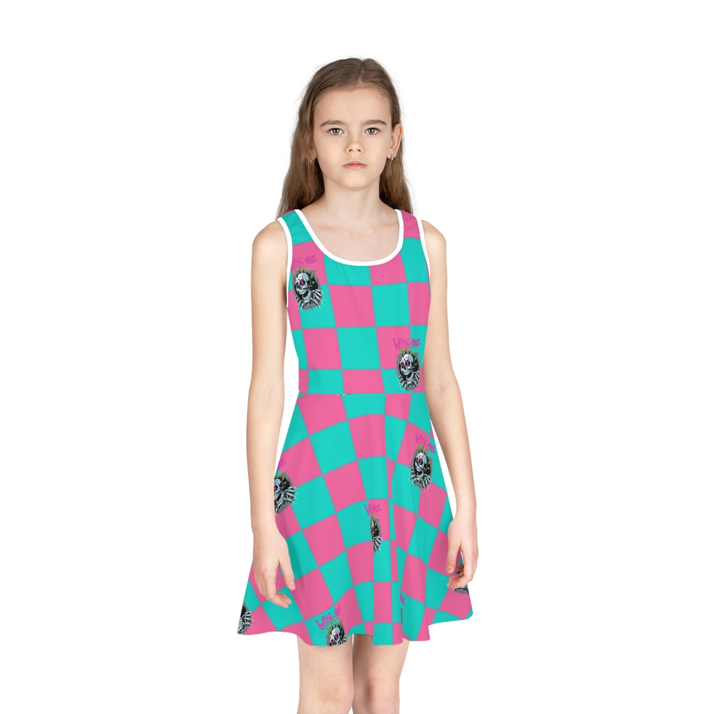 Pink and teal check Blink Girls' Sleeveless Sundress